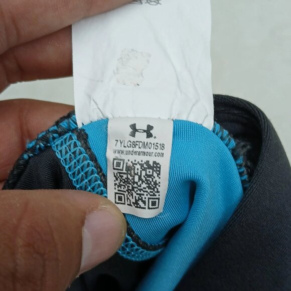 Under Armour Women&#039;s Heat Gear Grey Turquoise Compression Leggings Size XL - Picture 8 of 15